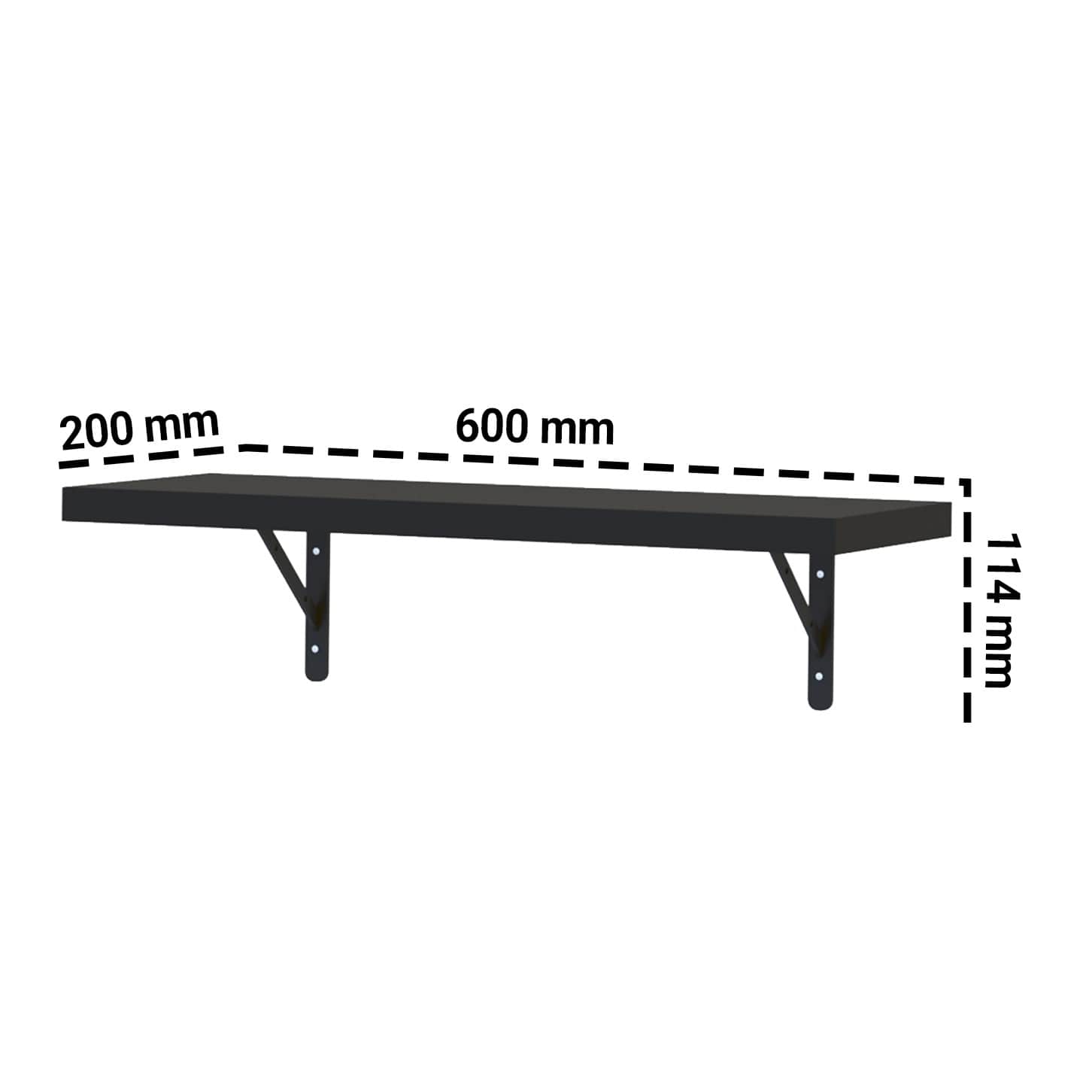 Eric Wood & Metal Wall Mounted Floating Shelves - rear_view