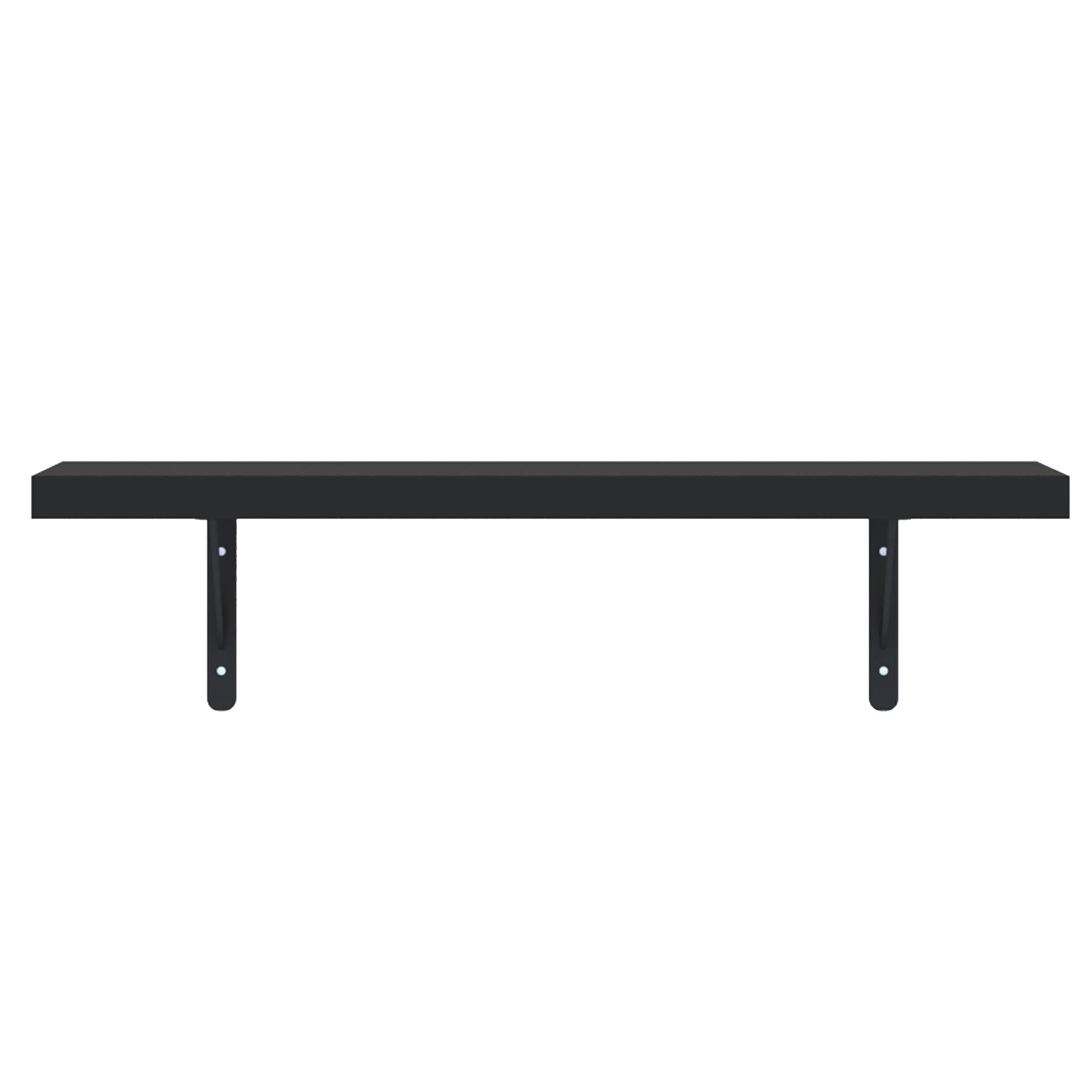 Eric Wood & Metal Wall Mounted Floating Shelves - left_view