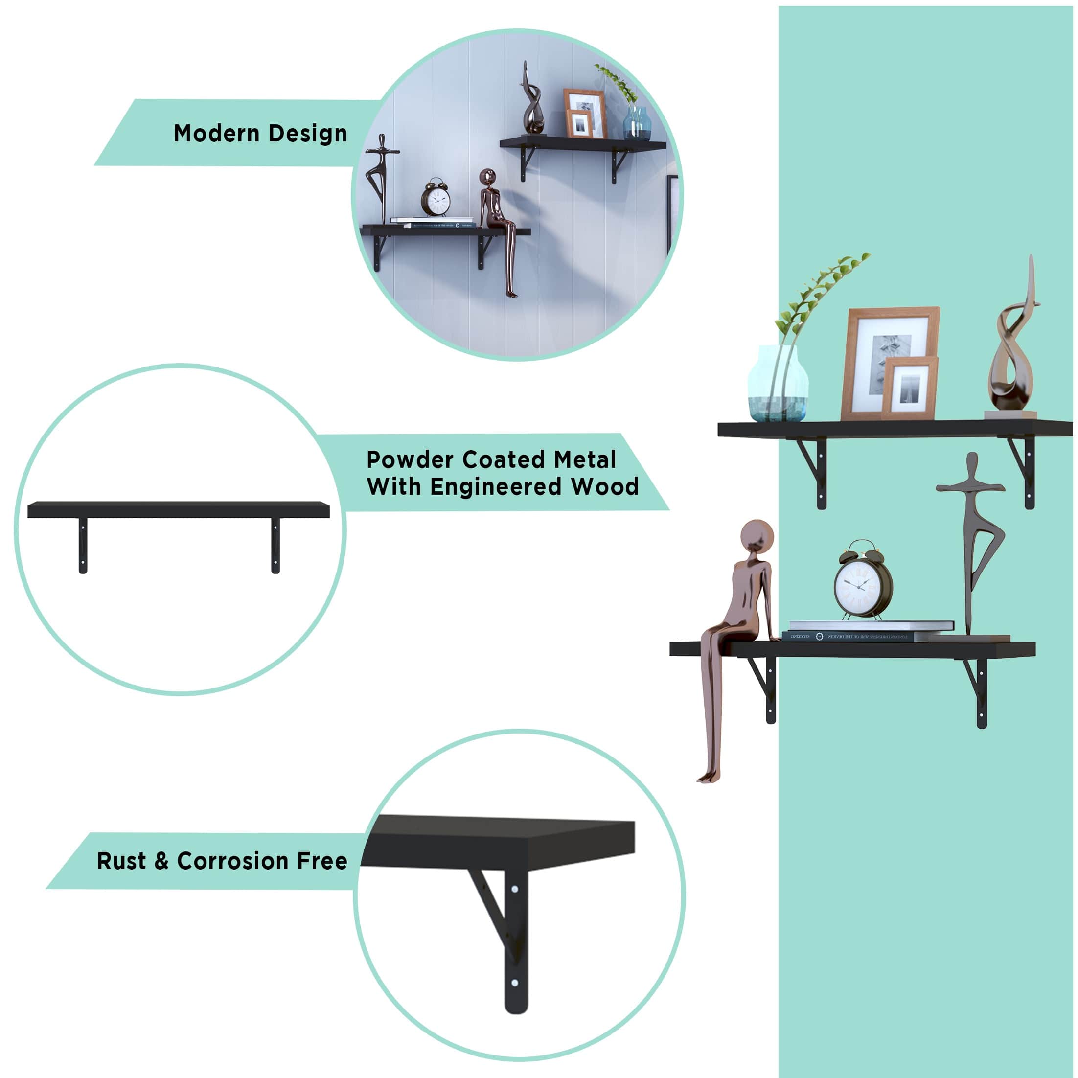 Eric Wood & Metal Wall Mounted Floating Shelves - bottom_view