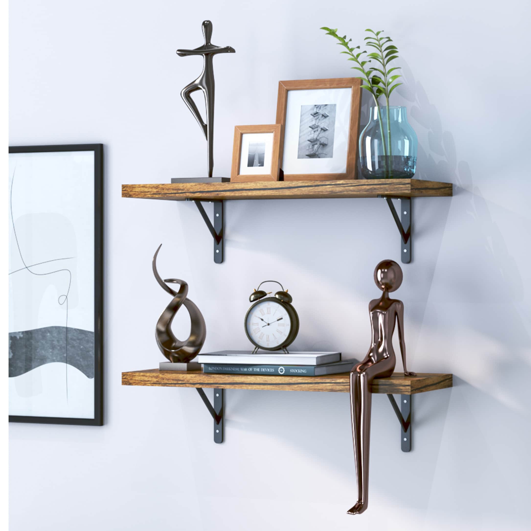 Eric Wood & Metal Floating Shelves
