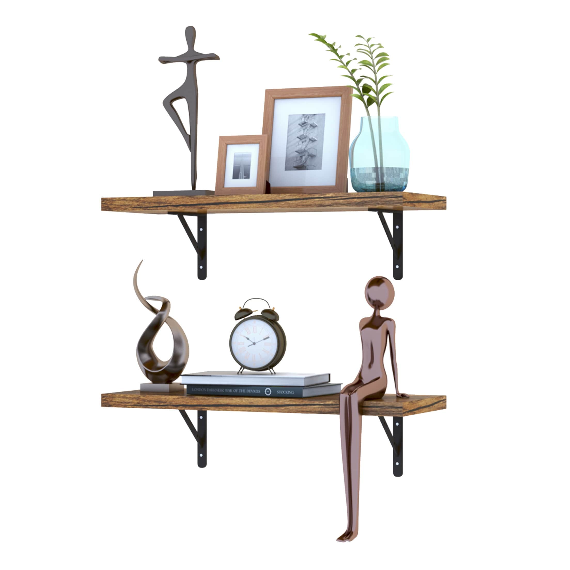 Eric Wood & Metal Floating Shelves - top_view