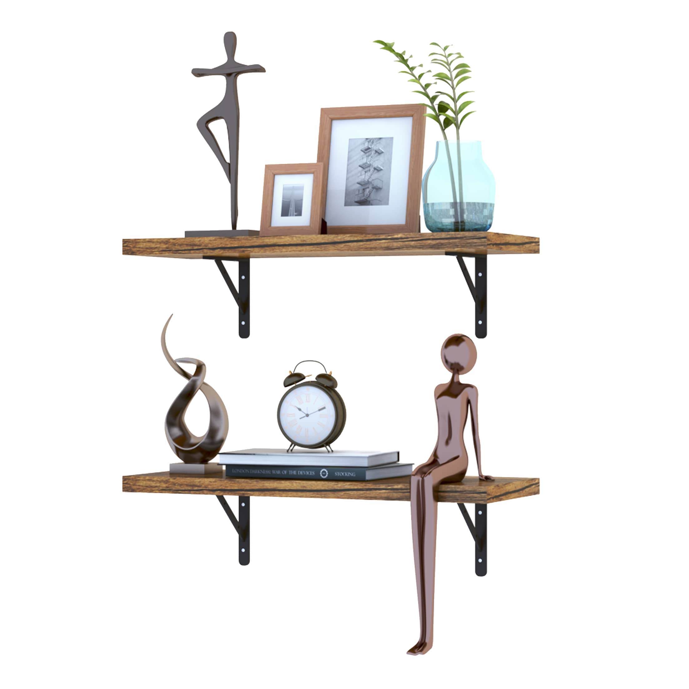 Eric Wood & Metal Floating Shelves