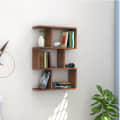 Omega Book Shelf/Wall Shelf and Storage Unit | Display Unit (Walnut, Set of 1) - photo