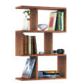 Omega Book Shelf/Wall Shelf and Storage Unit | Display Unit (Walnut, Set of 1) - front_view
