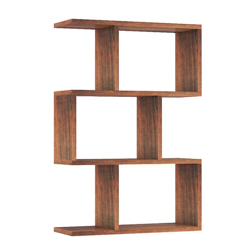 Omega Book Shelf/Wall Shelf and Storage Unit | Display Unit (Walnut, Set of 1)