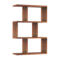 Omega Book Shelf/Wall Shelf and Storage Unit | Display Unit (Walnut, Set of 1) - top_view