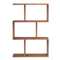 Omega Book Shelf/Wall Shelf and Storage Unit | Display Unit (Walnut, Set of 1) - rear_view