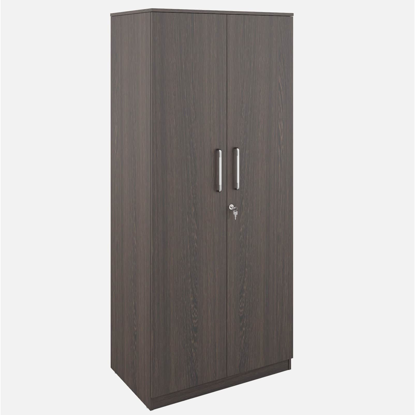 Sugi 2 Door Engineered Wood Wardrobe With Drawer - front_view