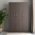 3 Door Engineered Wood Wardrobe with Drawer - photo