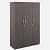 3 Door Engineered Wood Wardrobe with Drawer - front_view