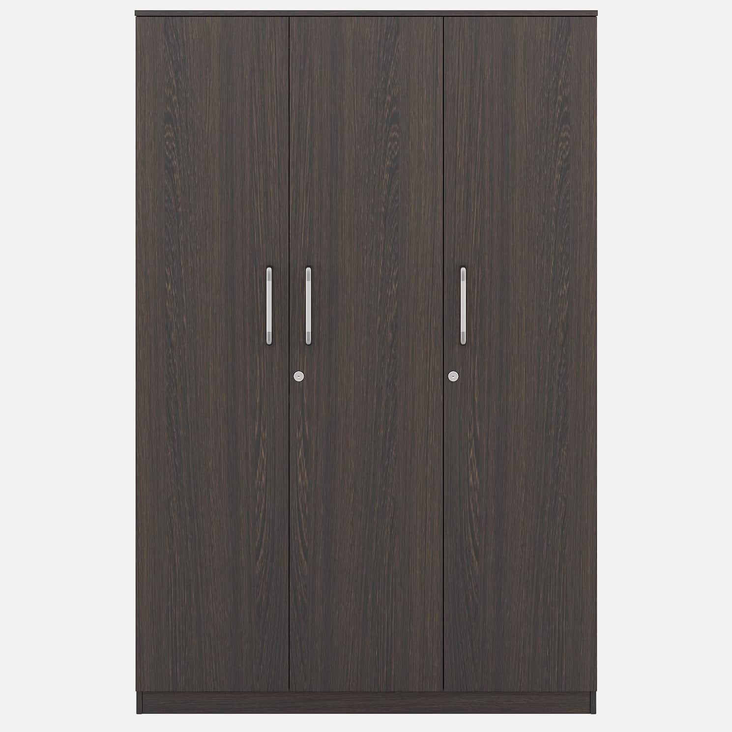 3 Door Engineered Wood Wardrobe with Drawer - top_view