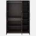 3 Door Engineered Wood Wardrobe with Drawer - left_view