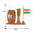 Wooden Pen Holder with Flag & Clock I Handicraft - left_view