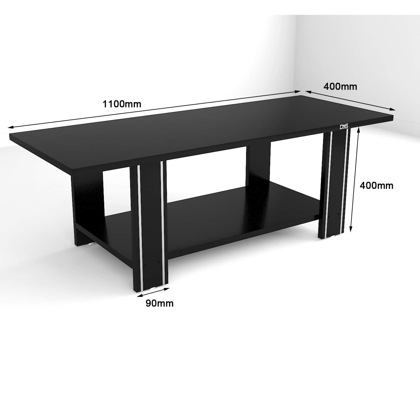Serene Engineered Wood Contemporary Style Rectangular Coffee Table - rear_view