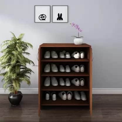 Zena 4 Tier Shelf Wooden Shoe Rack - front_view