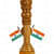Wooden Ashoka pillar with flag and clock 20 cm - rear_view