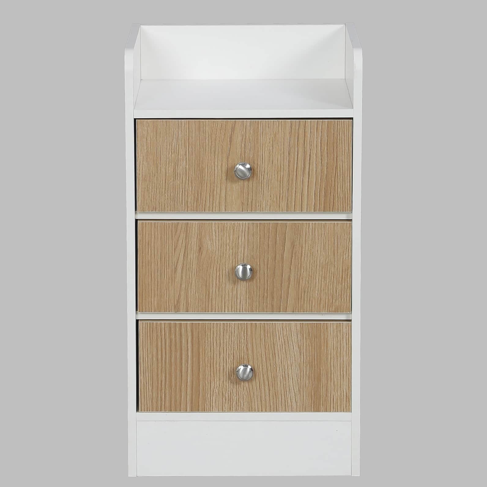 Woodit Bedside Table in White Colour - front_view