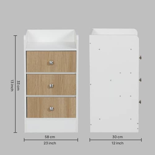 Woodit Bedside Table in White Colour