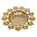 Orleans Diya Shape Decorative Urli Bowl for Home Decor and Gift - front_view