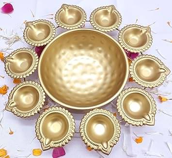 Orleans Diya Shape Decorative Urli Bowl for Home Decor and Gift