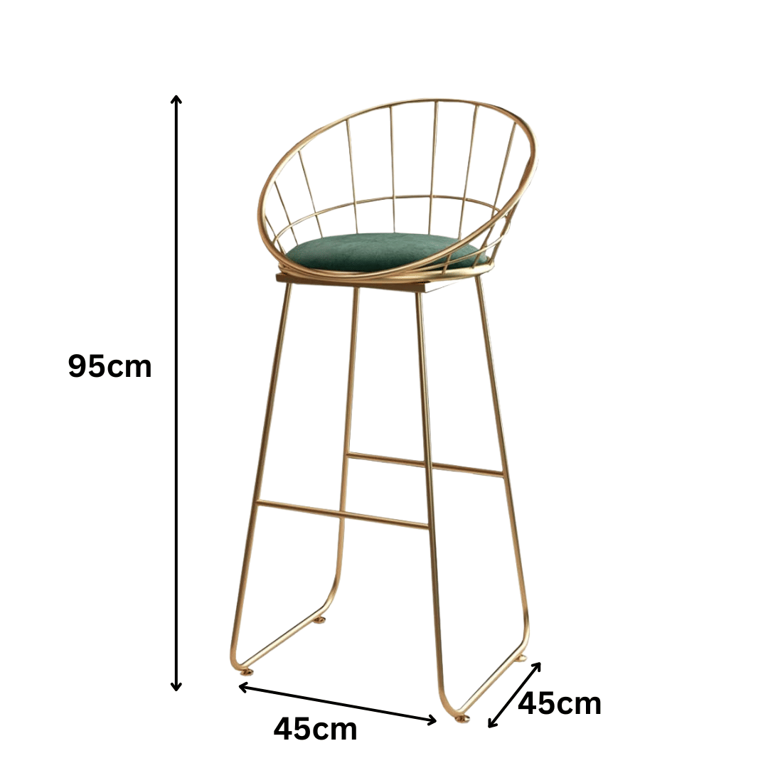 Sapa American Wrought Iron Bar Stool - rear_view