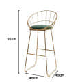 Sapa American Wrought Iron Bar Stool - rear_view
