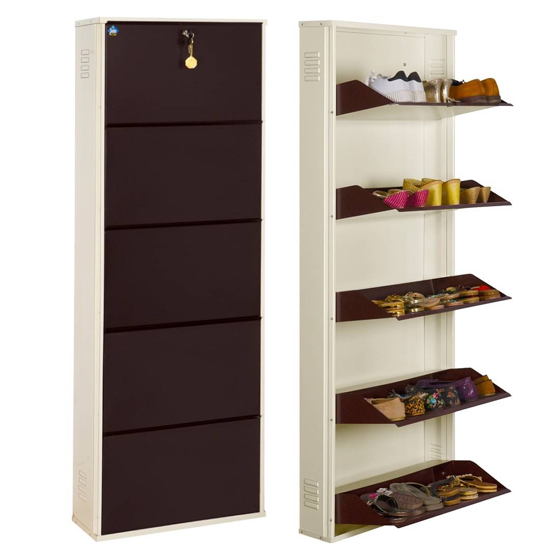 Sapa Powder Coated Infinity 5 Door Steel Shoe Rack