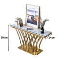 Tauras Stainless Steel Console Table With Marble Top - left_view
