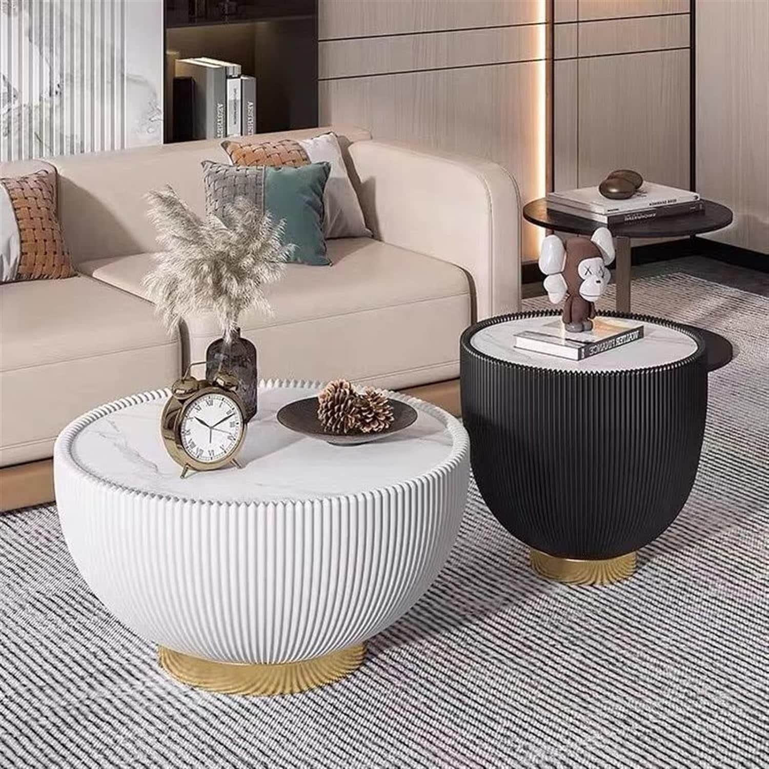 Sapa Black and White Nesting Tables (Set of 2) - top_view