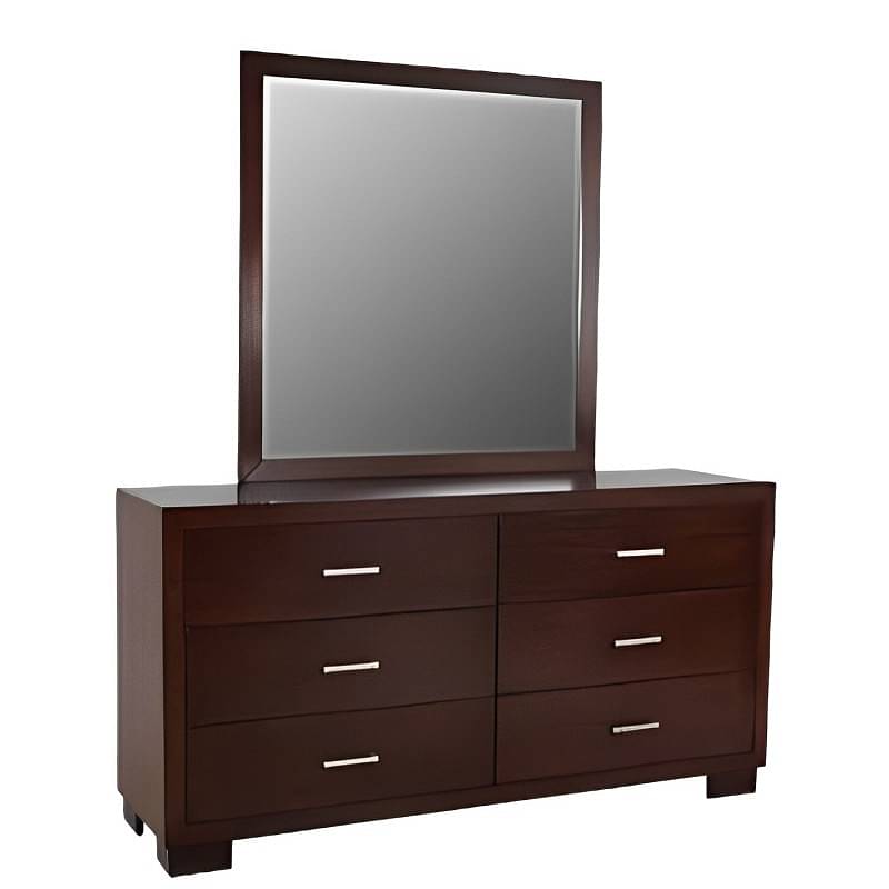 Orleans 6 Drawer Dressing Table With Square Shape Mirror