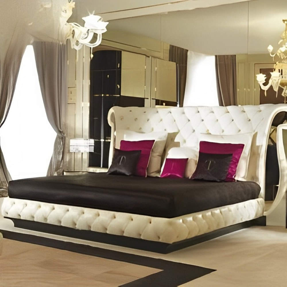 Euiiro Tilted Ears King Size Bed With Storage For Home - photo