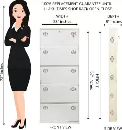 Sapa Wall Mounted Metal Shoe Rack - front_view