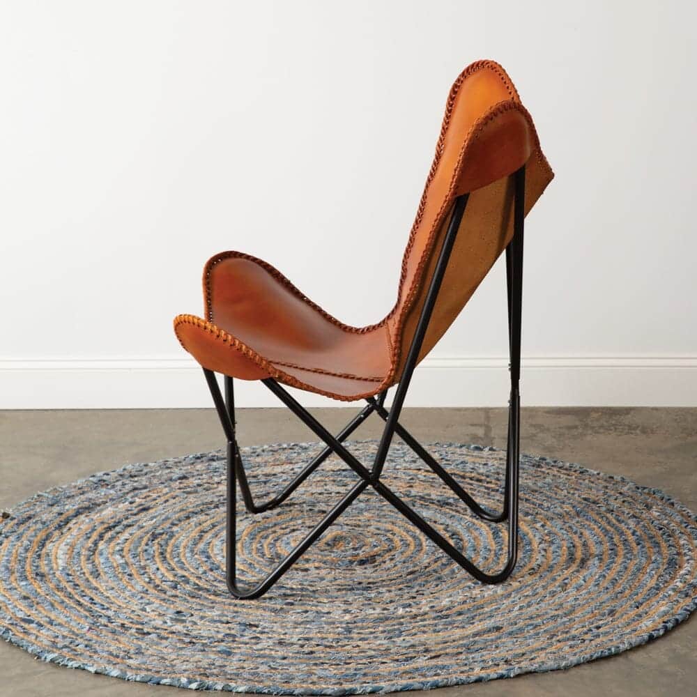Barcelona Handmade Leather Butterfly Chair - front_view