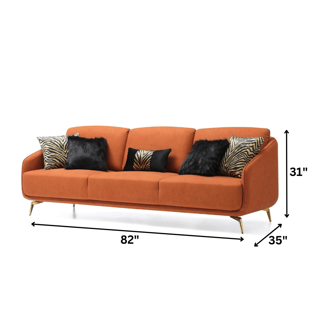 Styx Sectional 3 Seater Velvet Sofa