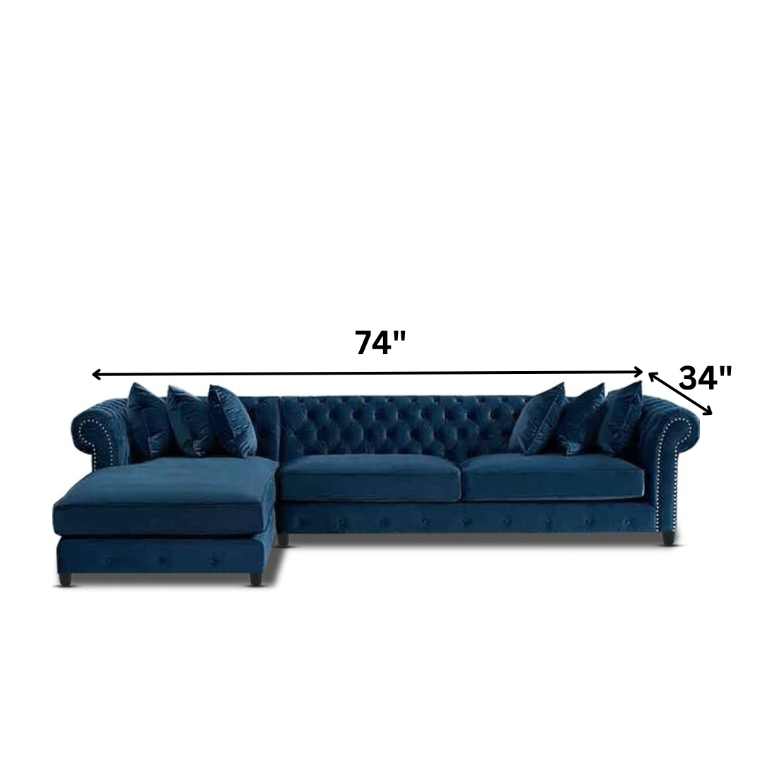 Chesterfield L Shaped Sofa - left_view