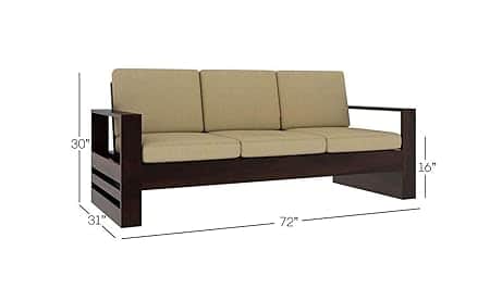 Hugo Wooden 5 Seater Sofa Set - rear_view