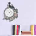 Wooden Antique Wall Clock peacock handpainted for Home wall Decor - top_view
