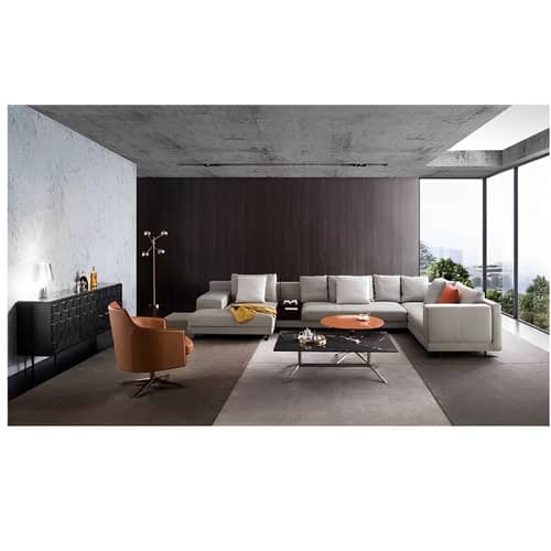 Madeira L Shape Ivory 5 Seater Sofa