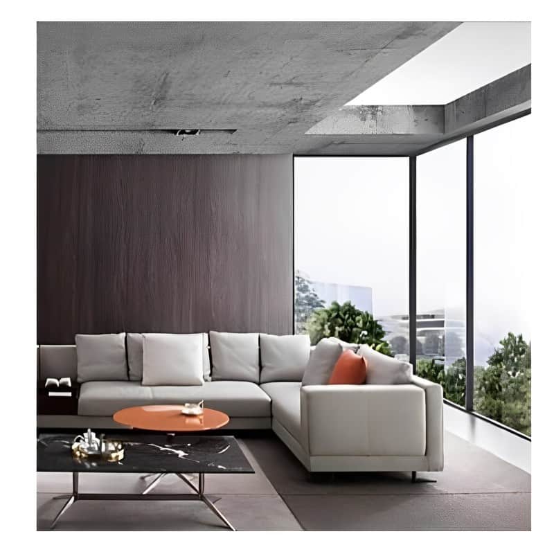 Madeira L Shape Ivory 5 Seater Sofa - front_view