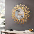 Sconces Gold Leaf Framed Round Mirror - photo