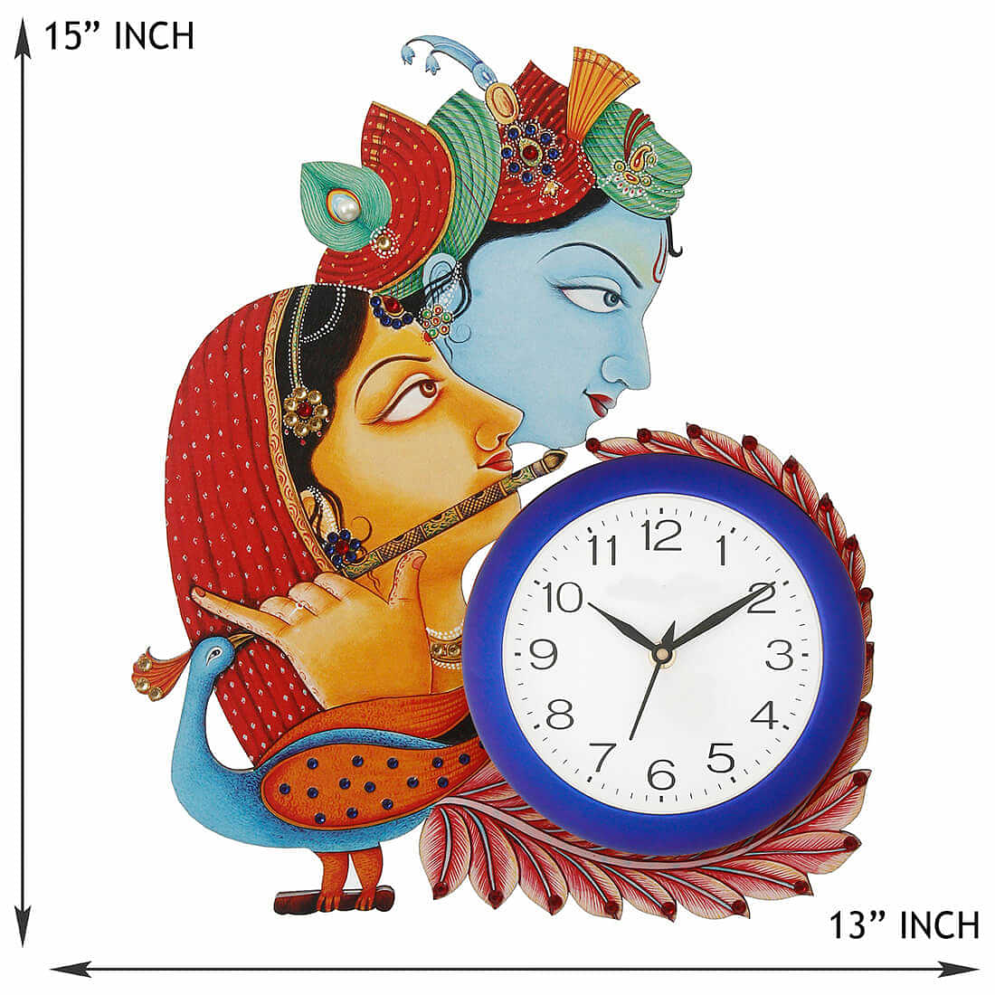 Radhey & Krishna Multicolor Wall Clock - photo