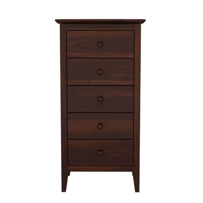 Solid Sheesham Wood Chest Of Drawers (Walnut) - front_view