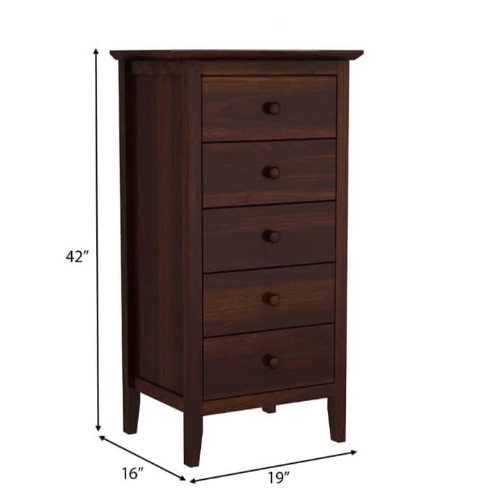 Solid Sheesham Wood Chest Of Drawers (Walnut) - top_view