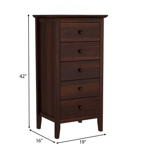 Solid Sheesham Wood Chest Of Drawers (Walnut)