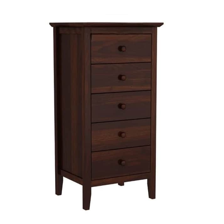 Solid Sheesham Wood Chest Of Drawers (Walnut) - rear_view