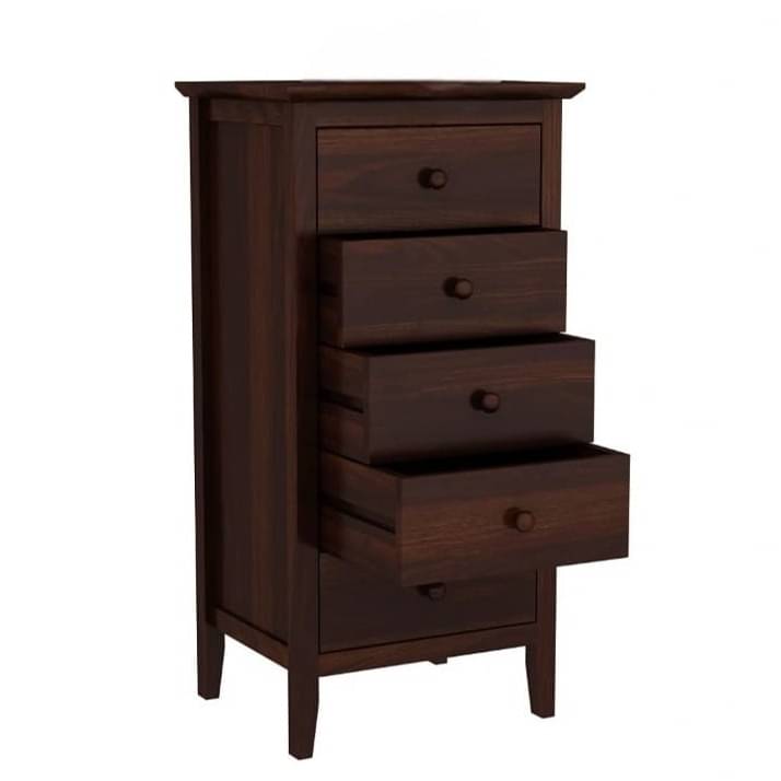 Solid Sheesham Wood Chest Of Drawers (Walnut)