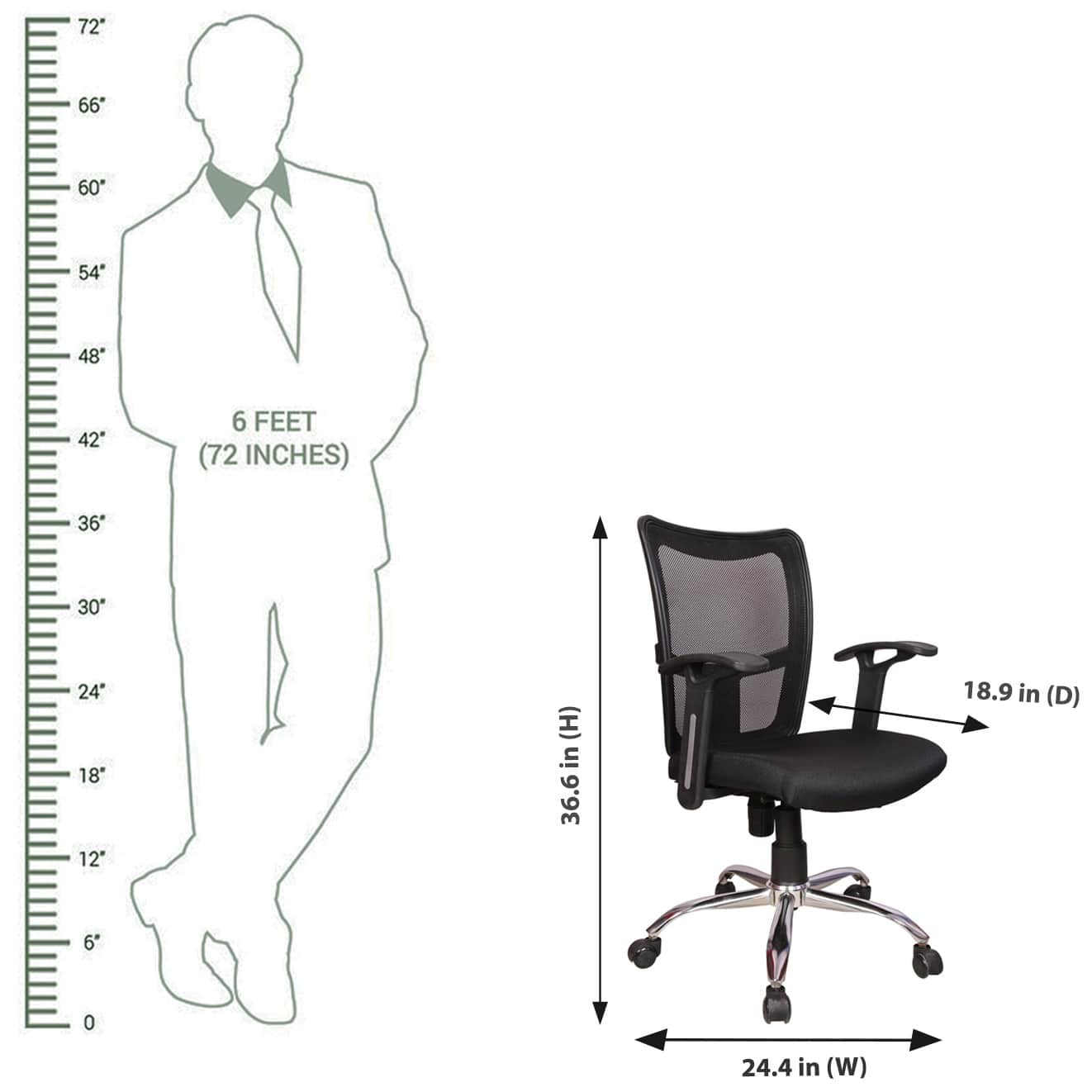 Orleans Brio Medium Back Revolving Chair - right_view