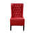 Red Accent Chair With Leatherette Upholstery - front_view