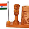 Ashoka Stambha Pen Stand - front_view