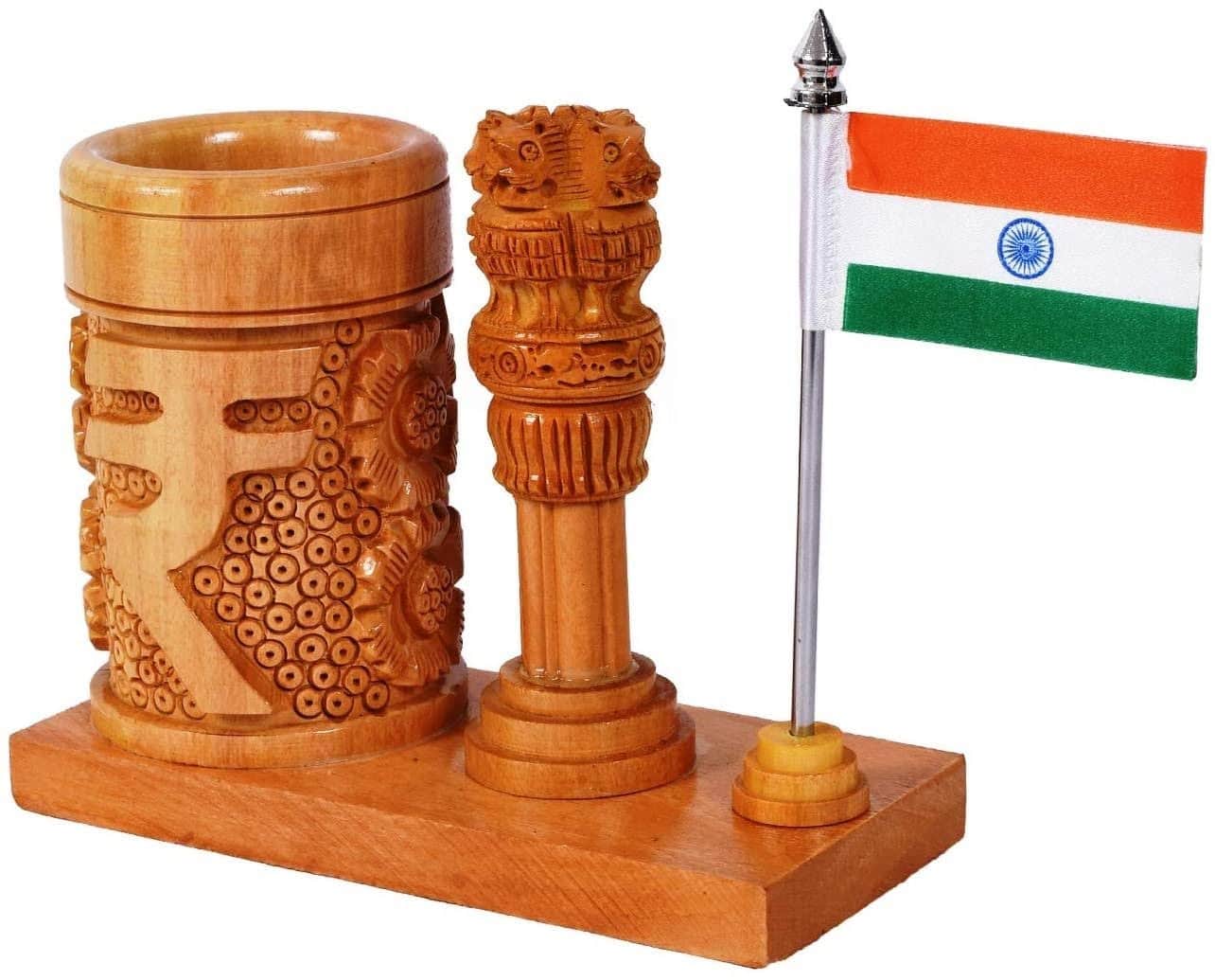 Ashoka Stambha Pen Stand - top_view